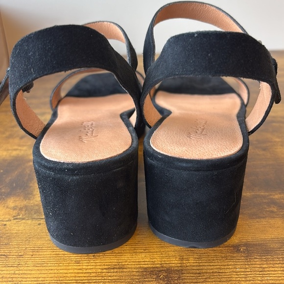 Madewell True Black Suede Platform Sandals 9 - Picture 6 of 9